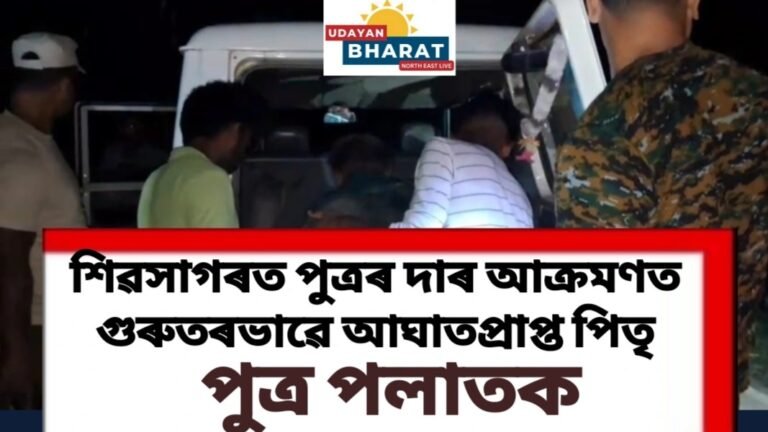 শিৱসাগৰত পুত্ৰৰ দাৰ আক্ৰমণত পিতৃ গুৰুতৰভাৱে আঘাতপ্ৰাপ্ত, পুত্ৰ পলাতক…