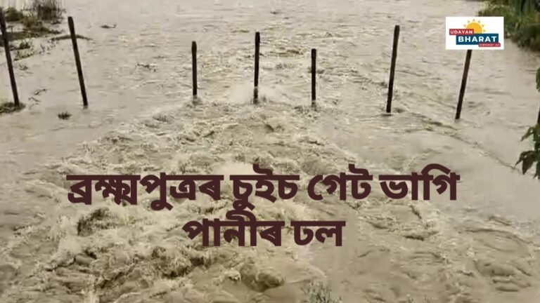 ব্ৰক্ষ্মপুত্ৰৰ চুইচ গেট ভাগি পানীৰ ঢল